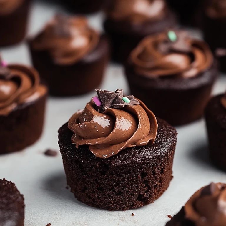 Brownie Bites com Ganache de Chocolate Batida
