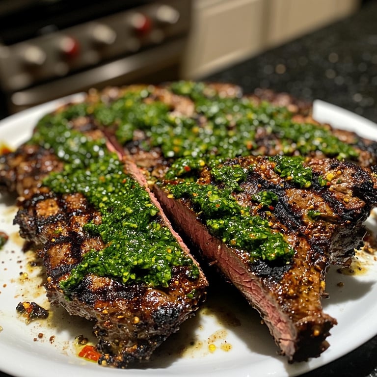 Bife com chimichurri