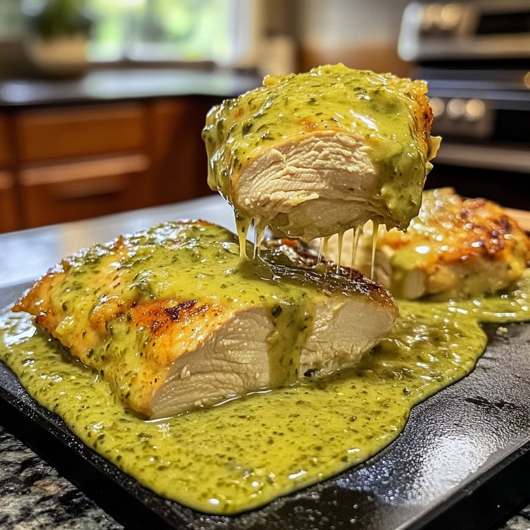 Frango peruano com molho verde cremoso