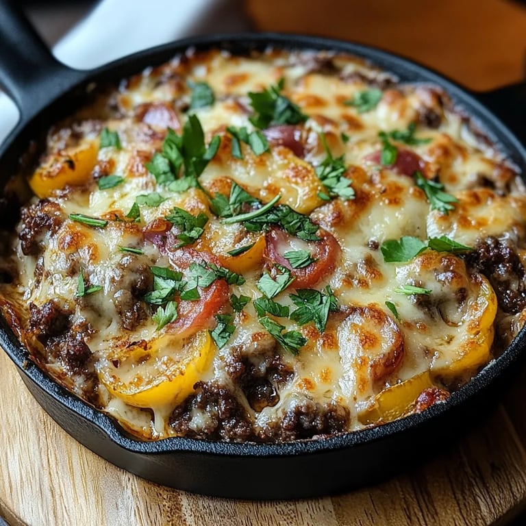 <p>Caçarola de Cheeseburger Estilo Carnívoro na Frigideira: Uma Receita Incrível e Definitiva</p>