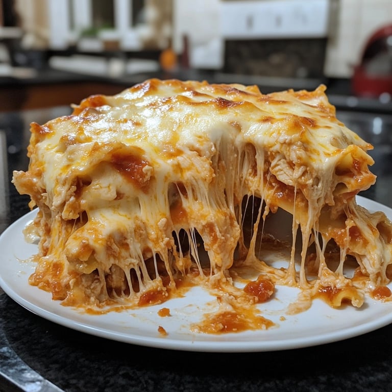 Lasanha de frango caseira gratinada