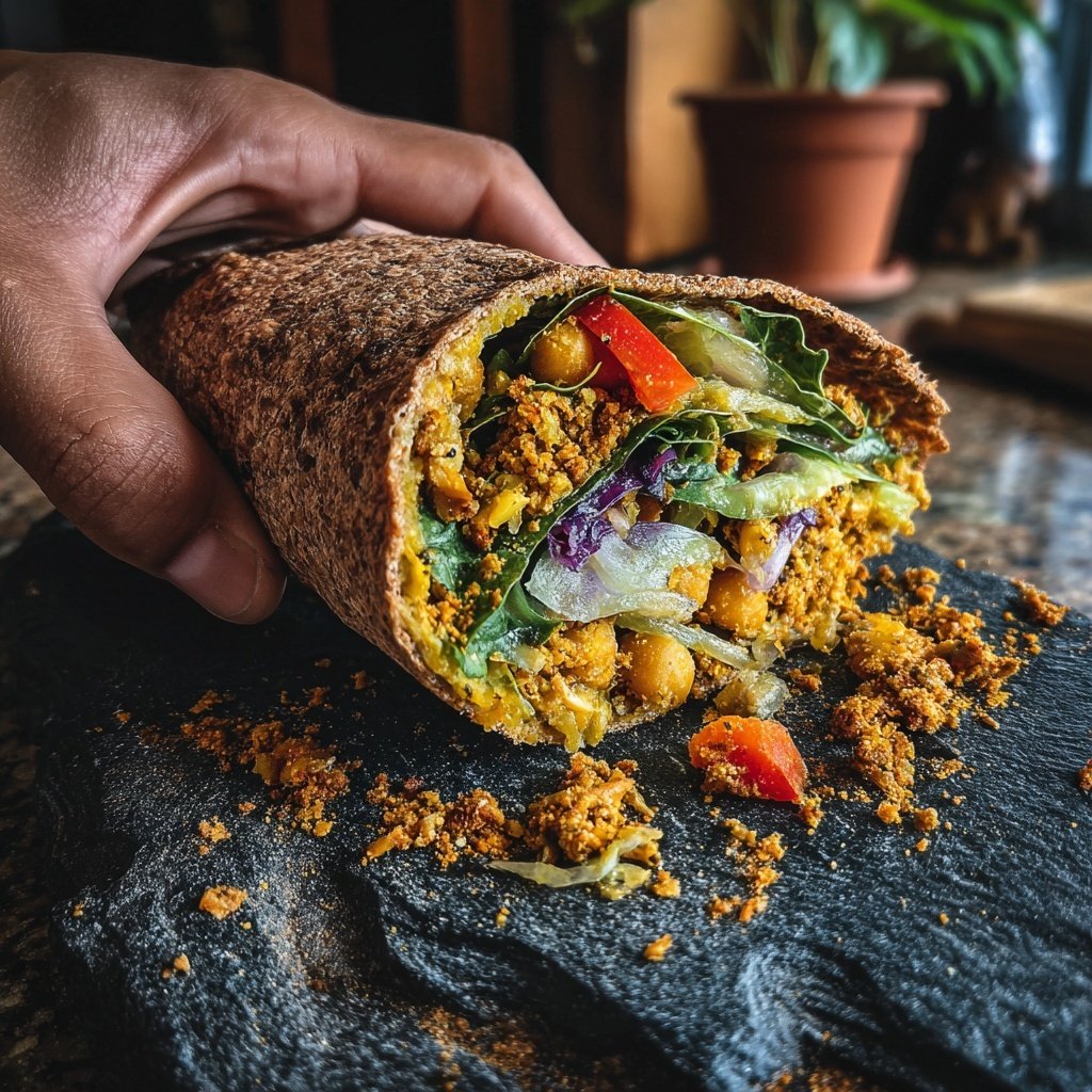 Wrap crocante de grão-de-bico