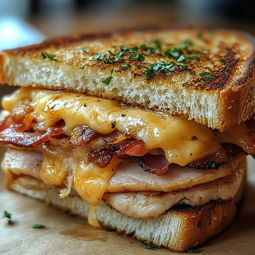 Sanduíche Derretido de Peru com Cheddar e Bacon: Um Delicioso e Incrível Clássico