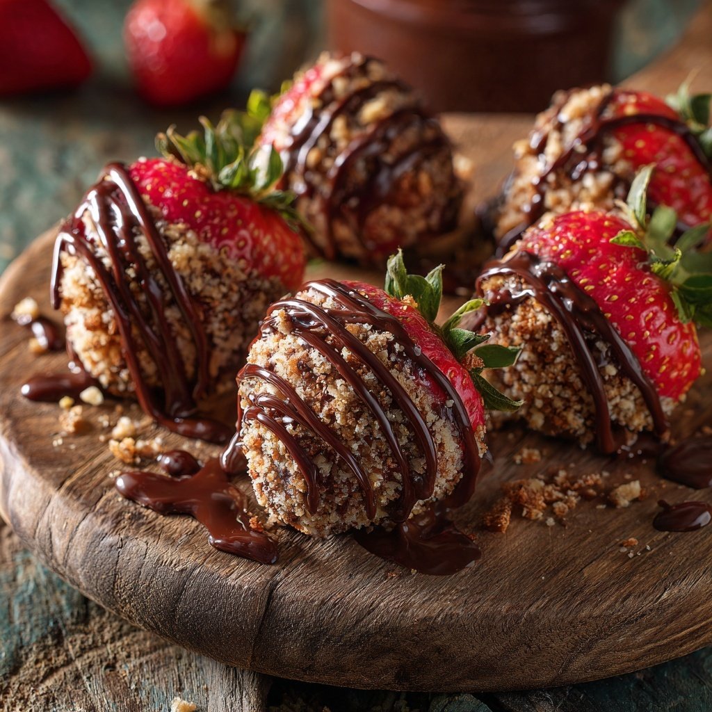 Picadas de morango com chocolate amargo
