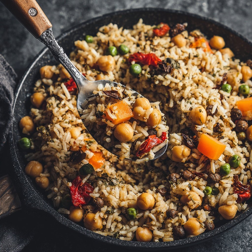 Arroz gandules sofrito grão-de-bico