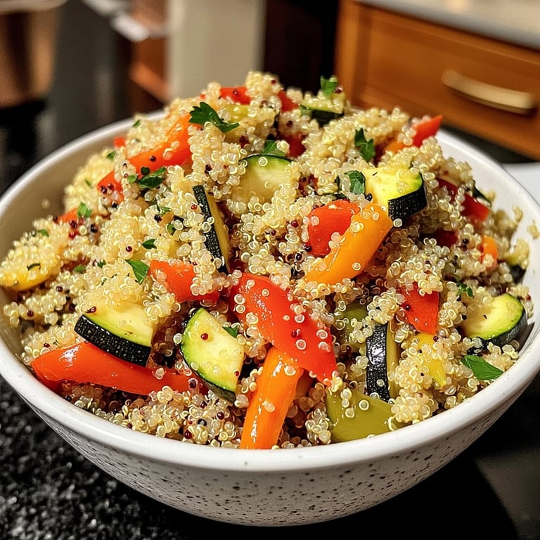 Tigela saudável e leve de quinoa com legumes assados