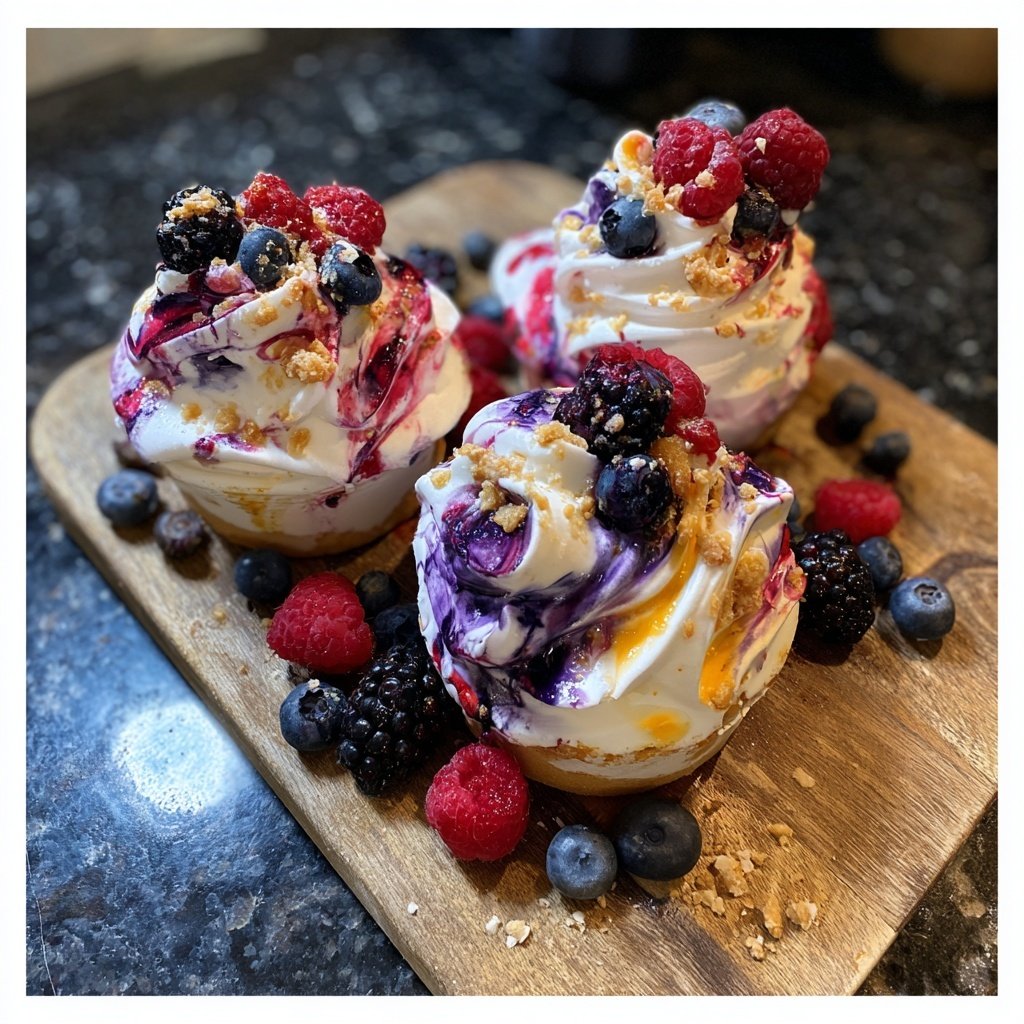 Guloseimas de iogurte congelado com frutas