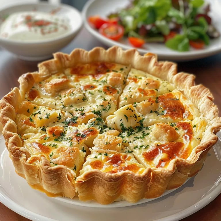 Irresistível Quiche de Frango Cremosa com Queijo
