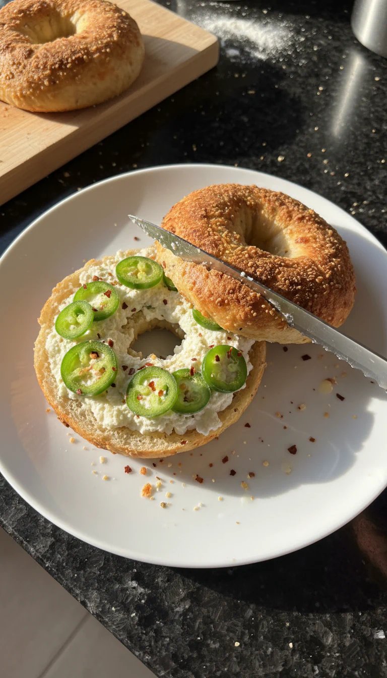 Bagels picantes de requesão